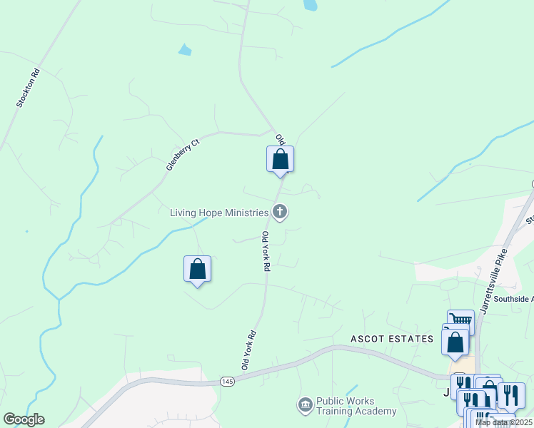 map of restaurants, bars, coffee shops, grocery stores, and more near 14528 Old York Road in Phoenix