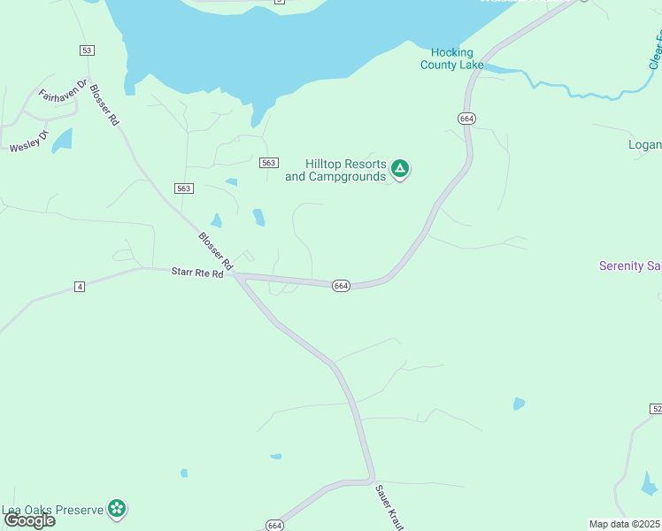 map of restaurants, bars, coffee shops, grocery stores, and more near 13875 Ohio 664 in Logan