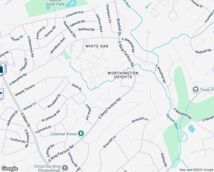 map of restaurants, bars, coffee shops, grocery stores, and more near 18 East Brook Hill Court in Bel Air