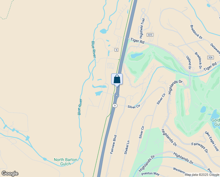 map of restaurants, bars, coffee shops, grocery stores, and more near 13215 Colorado 9 in Breckenridge
