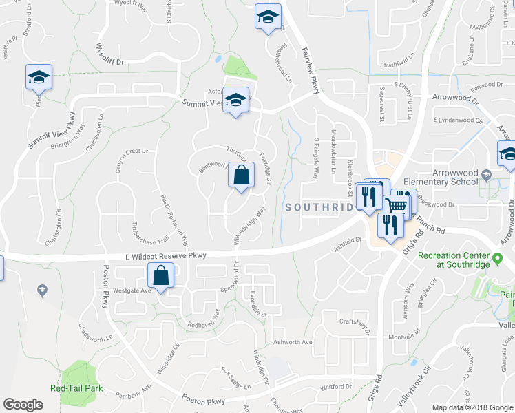 map of restaurants, bars, coffee shops, grocery stores, and more near 10243 Willowbridge Way in Littleton