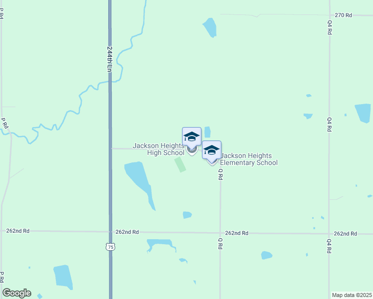 map of restaurants, bars, coffee shops, grocery stores, and more near 266th Road in Jackson County