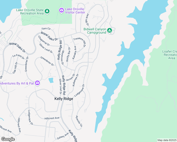 map of restaurants, bars, coffee shops, grocery stores, and more near 590 Lodgeview Drive in Oroville