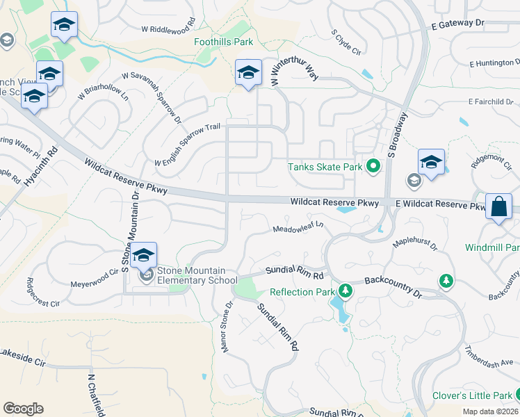 map of restaurants, bars, coffee shops, grocery stores, and more near 664 Blue Heron Way in Littleton