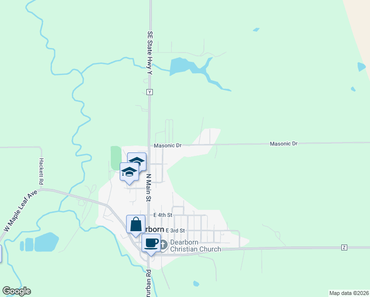 map of restaurants, bars, coffee shops, grocery stores, and more near 16155 Masonic Drive in Dearborn
