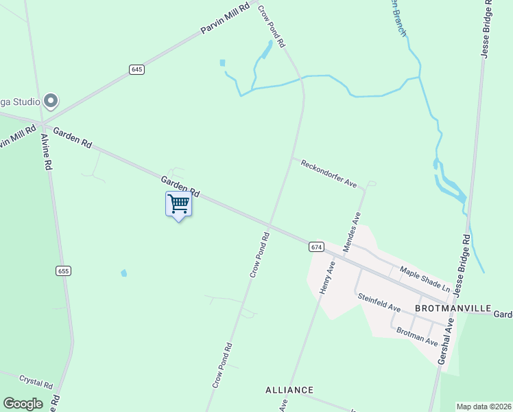 map of restaurants, bars, coffee shops, grocery stores, and more near 812 Garden Road in Pittsgrove