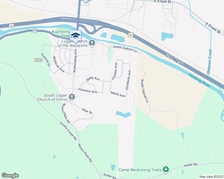 map of restaurants, bars, coffee shops, grocery stores, and more near 944 Marla Avenue in Logan