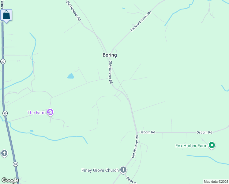 map of restaurants, bars, coffee shops, grocery stores, and more near 14628 Old Hanover Road in Reisterstown