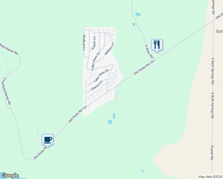 map of restaurants, bars, coffee shops, grocery stores, and more near 2307 Old State Road 101 in Liberty