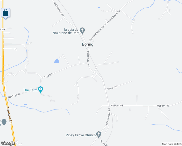 map of restaurants, bars, coffee shops, grocery stores, and more near 14628 Old Hanover Road in Reisterstown