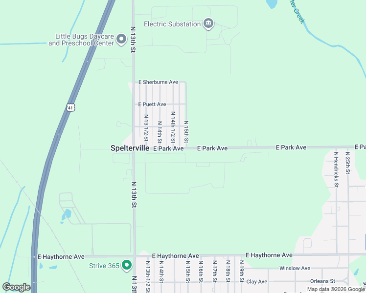 map of restaurants, bars, coffee shops, grocery stores, and more near 1600-2398 East Park Avenue in North Terre Haute