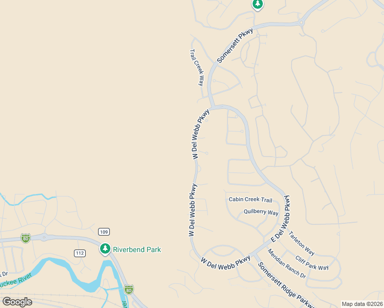 map of restaurants, bars, coffee shops, grocery stores, and more near 1585 East Del Webb Parkway in Reno