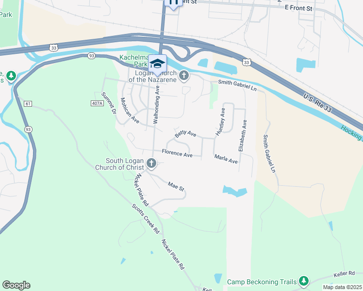 map of restaurants, bars, coffee shops, grocery stores, and more near 167 Ruth Avenue in Logan