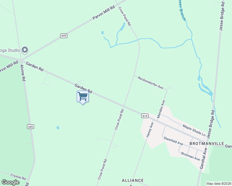 map of restaurants, bars, coffee shops, grocery stores, and more near 812 Garden Road in Pittsgrove