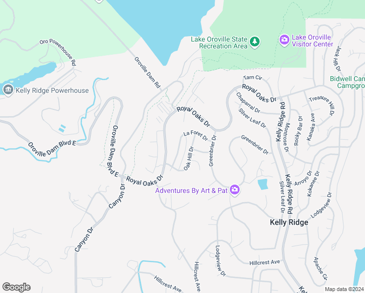 map of restaurants, bars, coffee shops, grocery stores, and more near 2 La Foret Drive in Oroville