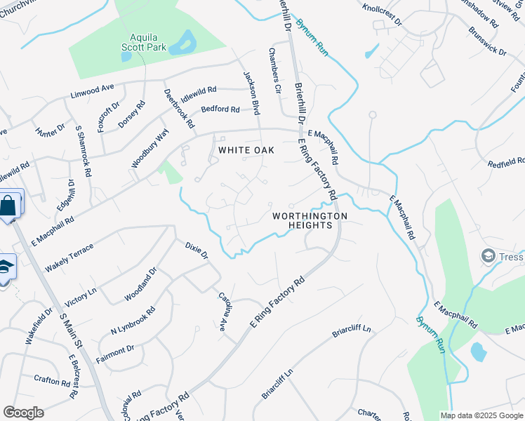 map of restaurants, bars, coffee shops, grocery stores, and more near 4 Overbrook Lane in Bel Air
