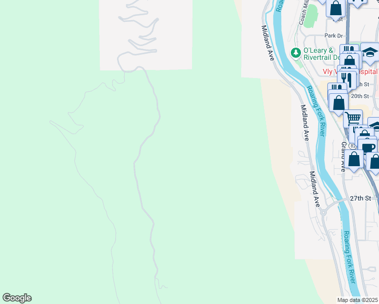 map of restaurants, bars, coffee shops, grocery stores, and more near 300 Wulfsohn Road in Glenwood Springs