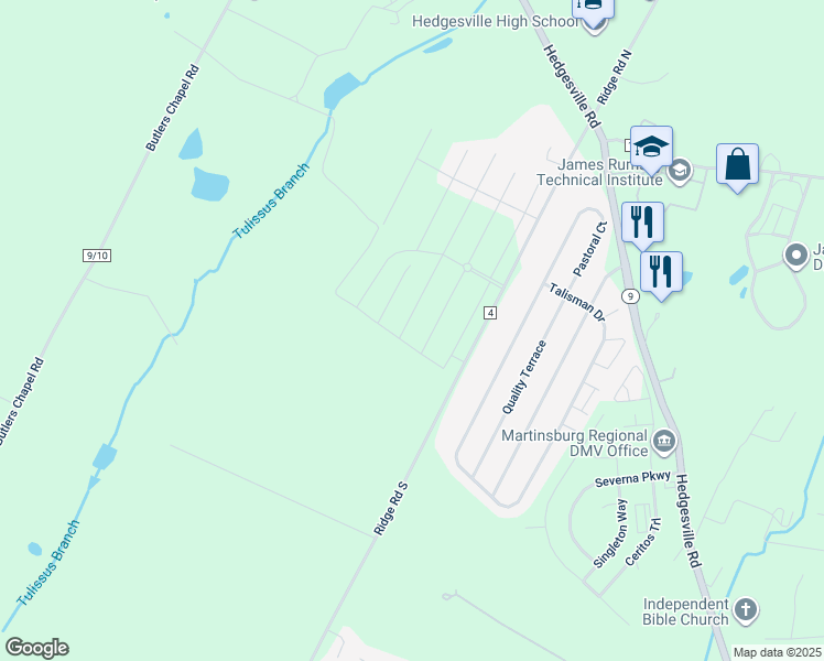 map of restaurants, bars, coffee shops, grocery stores, and more near Toulouse Lane in Berkeley County