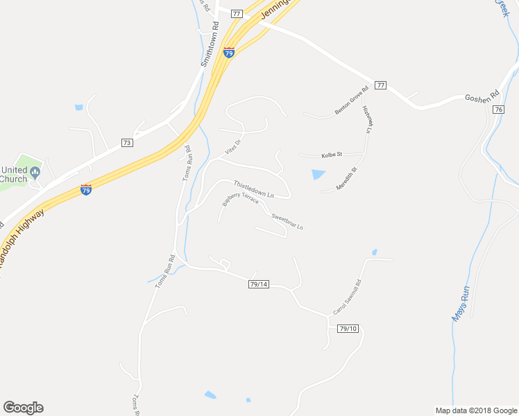 map of restaurants, bars, coffee shops, grocery stores, and more near 5 Bayberry Terrace in Morgantown