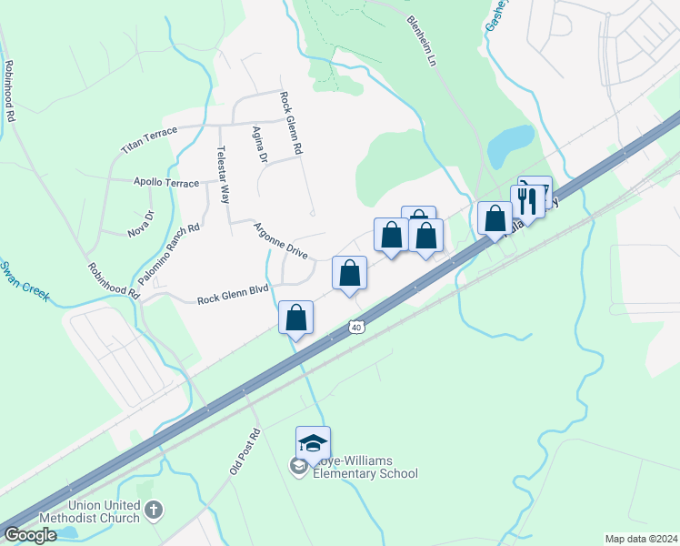 map of restaurants, bars, coffee shops, grocery stores, and more near 2304 Julie Court in Havre de Grace
