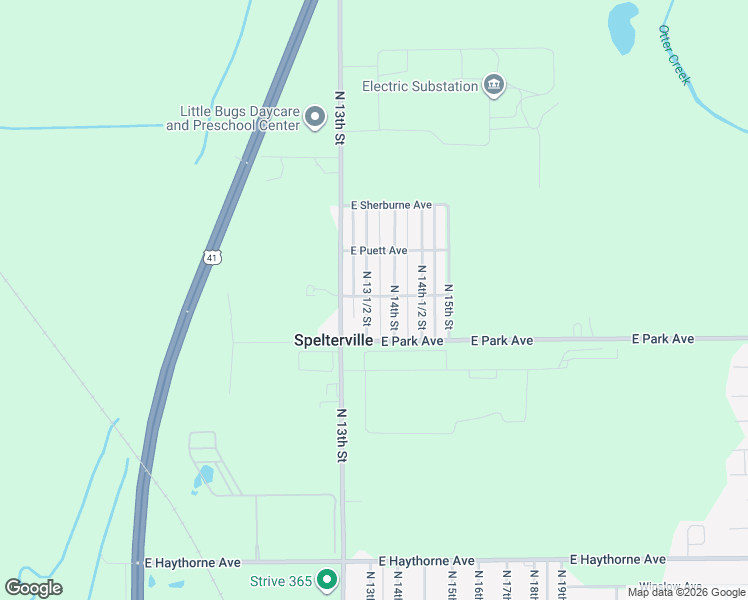 map of restaurants, bars, coffee shops, grocery stores, and more near 5206 North 14th Street in Terre Haute