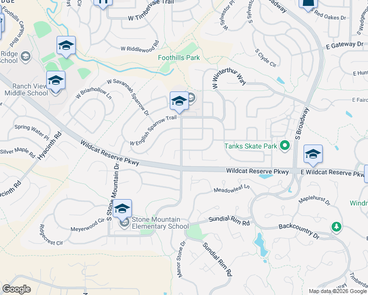 map of restaurants, bars, coffee shops, grocery stores, and more near 10297 Royal Eagle Street in Littleton