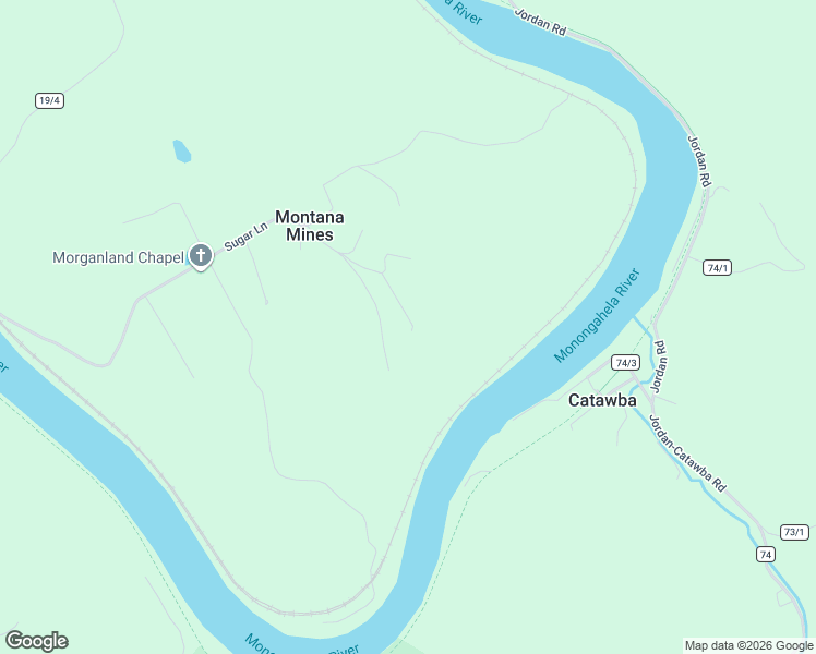 map of restaurants, bars, coffee shops, grocery stores, and more near 100 Buck Lane in Rivesville