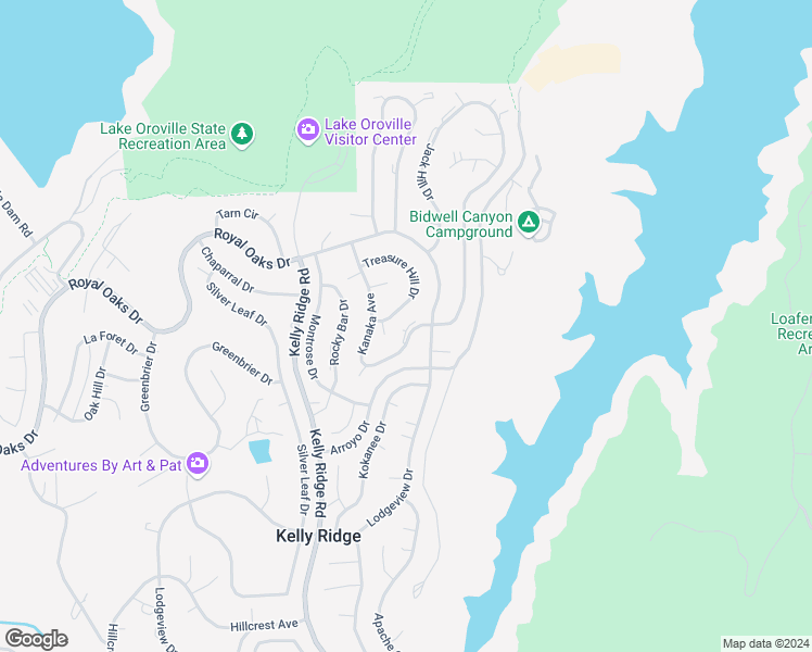 map of restaurants, bars, coffee shops, grocery stores, and more near 6020 Kanaka Avenue in Oroville