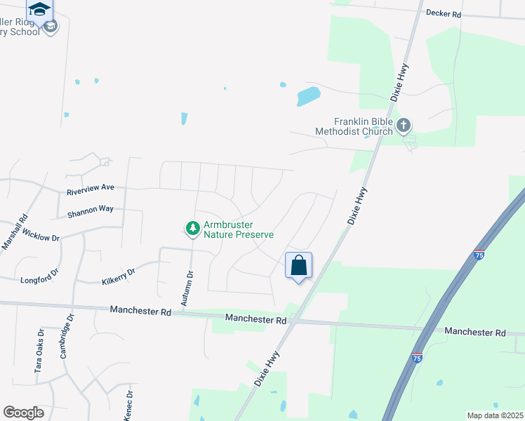 map of restaurants, bars, coffee shops, grocery stores, and more near 5846 Millbrook Drive in Middletown