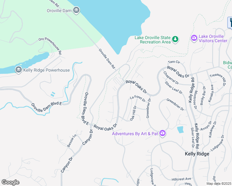 map of restaurants, bars, coffee shops, grocery stores, and more near 6 Oman Drive in Oroville