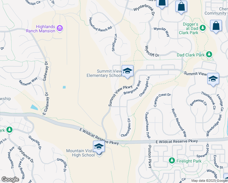 map of restaurants, bars, coffee shops, grocery stores, and more near 10141 Summit View Pointe in Littleton