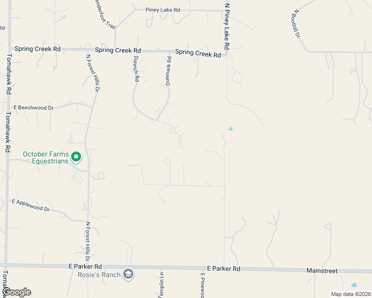 map of restaurants, bars, coffee shops, grocery stores, and more near 11624 Dunrich Road in Parker