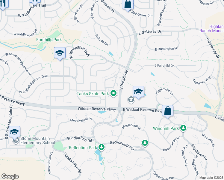 map of restaurants, bars, coffee shops, grocery stores, and more near 10280 Sedge Grass Way in Littleton