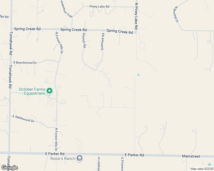 map of restaurants, bars, coffee shops, grocery stores, and more near 11624 Dunrich Road in Parker