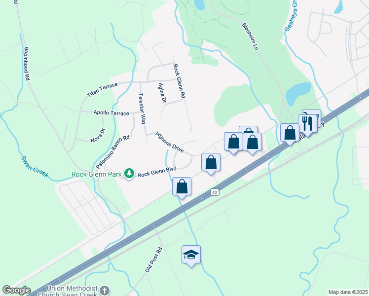 map of restaurants, bars, coffee shops, grocery stores, and more near 1105 Melissa Court in Havre de Grace