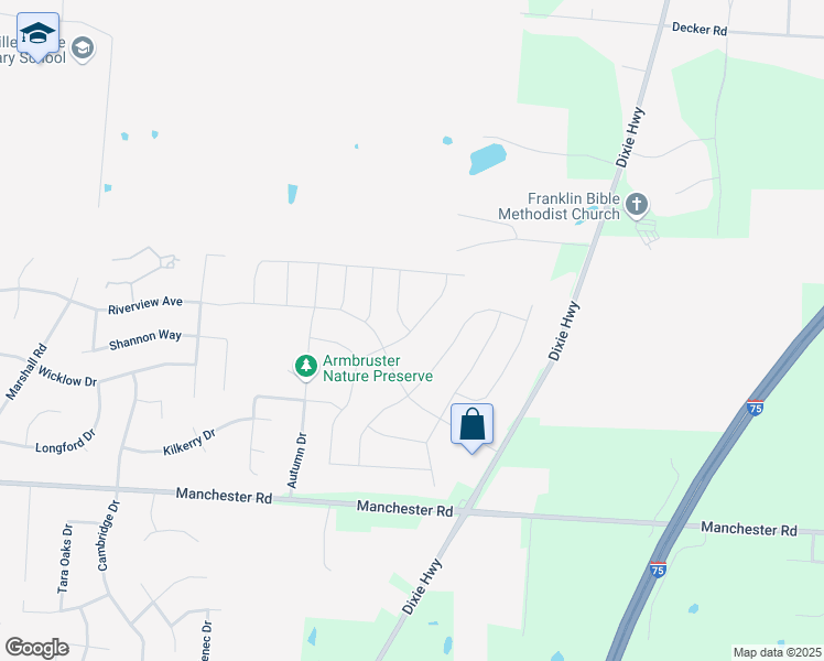 map of restaurants, bars, coffee shops, grocery stores, and more near 5846 Millbrook Drive in Middletown
