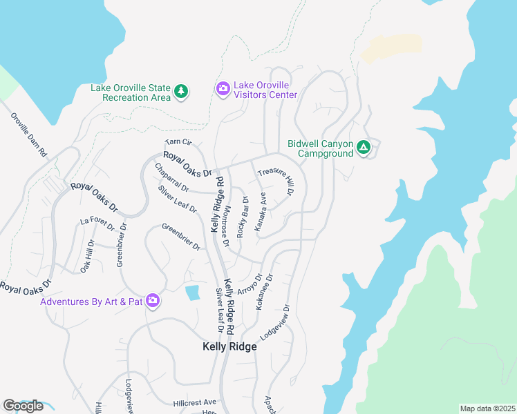 map of restaurants, bars, coffee shops, grocery stores, and more near 6129 Kanaka Avenue in Oroville