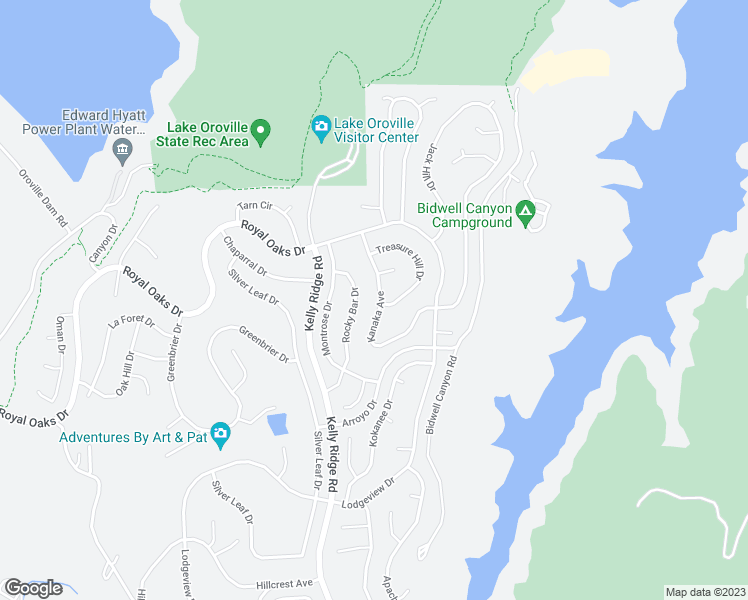 map of restaurants, bars, coffee shops, grocery stores, and more near 6129 Kanaka Avenue in Oroville