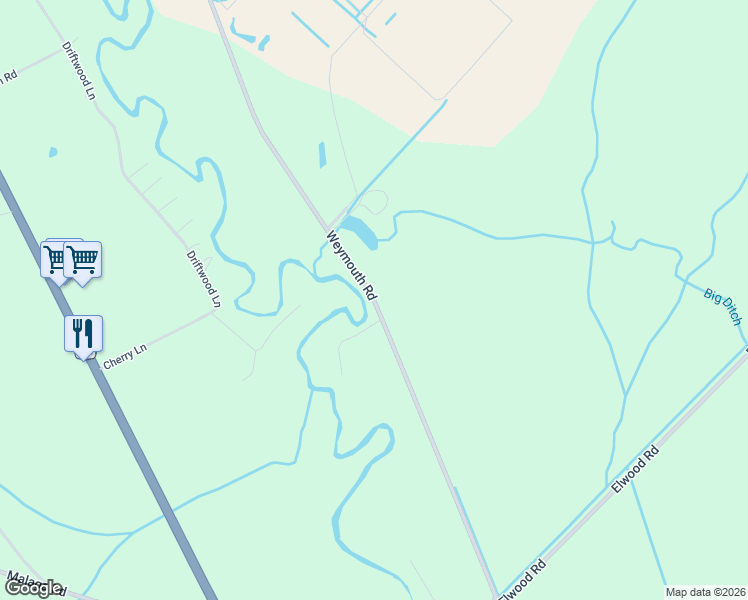 map of restaurants, bars, coffee shops, grocery stores, and more near 7058 Weymouth Road in Hamilton Township