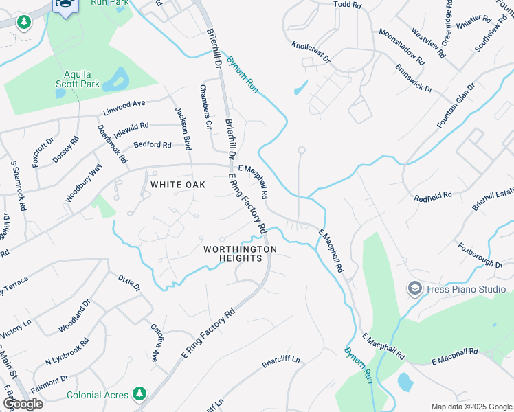 map of restaurants, bars, coffee shops, grocery stores, and more near 969 East Ring Factory Road in Bel Air