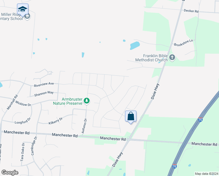 map of restaurants, bars, coffee shops, grocery stores, and more near 5877 Hayden Drive in Middletown