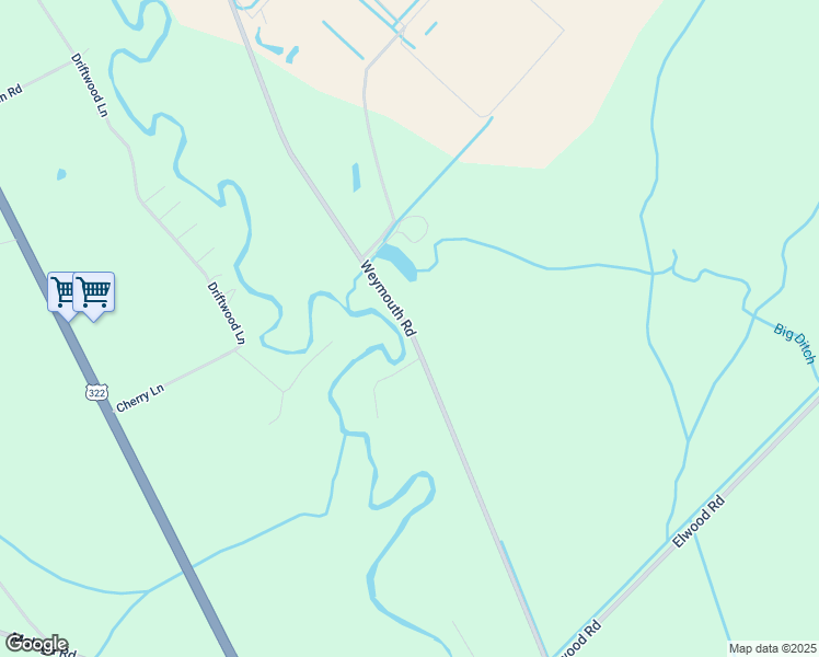 map of restaurants, bars, coffee shops, grocery stores, and more near Weymouth Road in Atlantic County