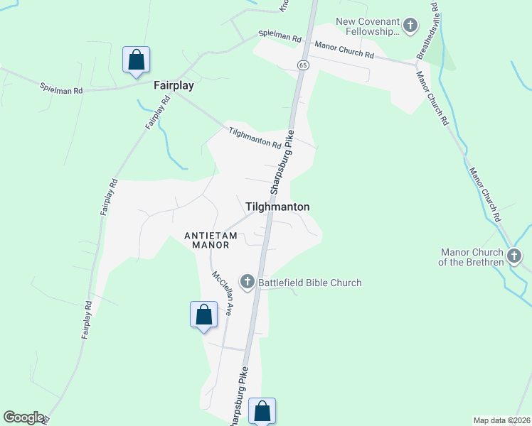 map of restaurants, bars, coffee shops, grocery stores, and more near 7830 Sharpsburg Pike in Boonsboro