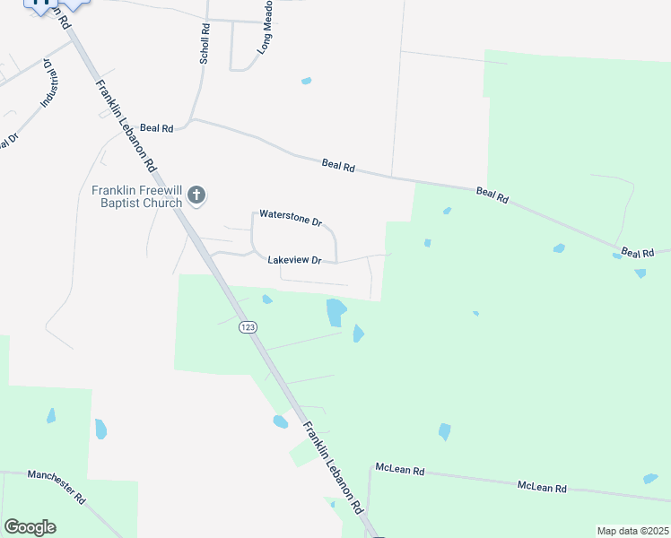 map of restaurants, bars, coffee shops, grocery stores, and more near 241 Lakeview Drive in Franklin