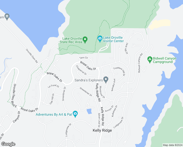 map of restaurants, bars, coffee shops, grocery stores, and more near 10 Chaparral Drive in Oroville