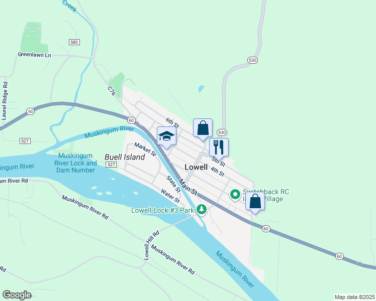 map of restaurants, bars, coffee shops, grocery stores, and more near 312 4th Street in Lowell