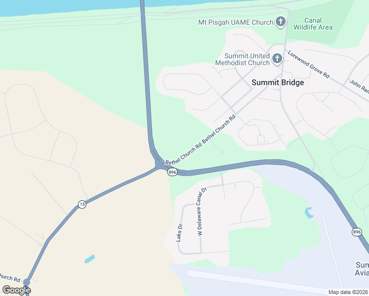 map of restaurants, bars, coffee shops, grocery stores, and more near 825 Bethel Church Road in Middletown