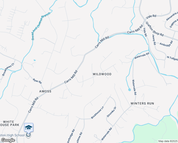 map of restaurants, bars, coffee shops, grocery stores, and more near 1204 Hillsboro Court in Fallston