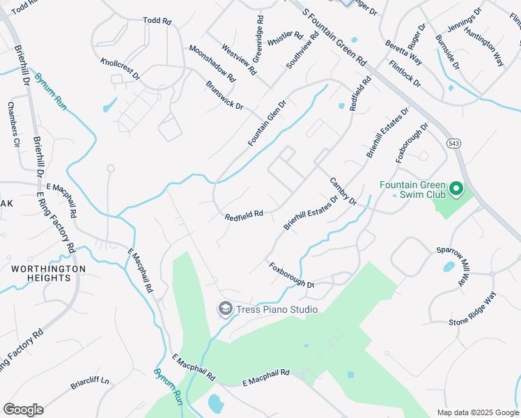 map of restaurants, bars, coffee shops, grocery stores, and more near 1420 Redfield Road in Bel Air