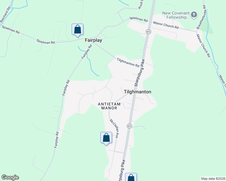 map of restaurants, bars, coffee shops, grocery stores, and more near 7825 McClellan Avenue in Boonsboro